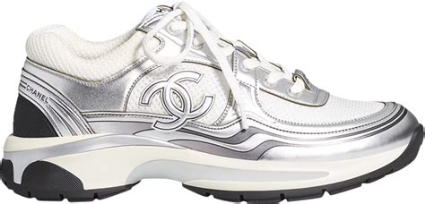 white and silver chanel sneakers|chanel blue and white sneakers.